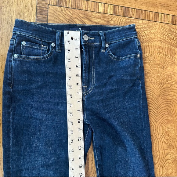 7 For All Mankind Dark Blue High Waist Slim Kick Jeans - Picture 11 of 11